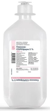 Глюкоза-солофарм раствор для инф 5% 400мл фл 1 шт